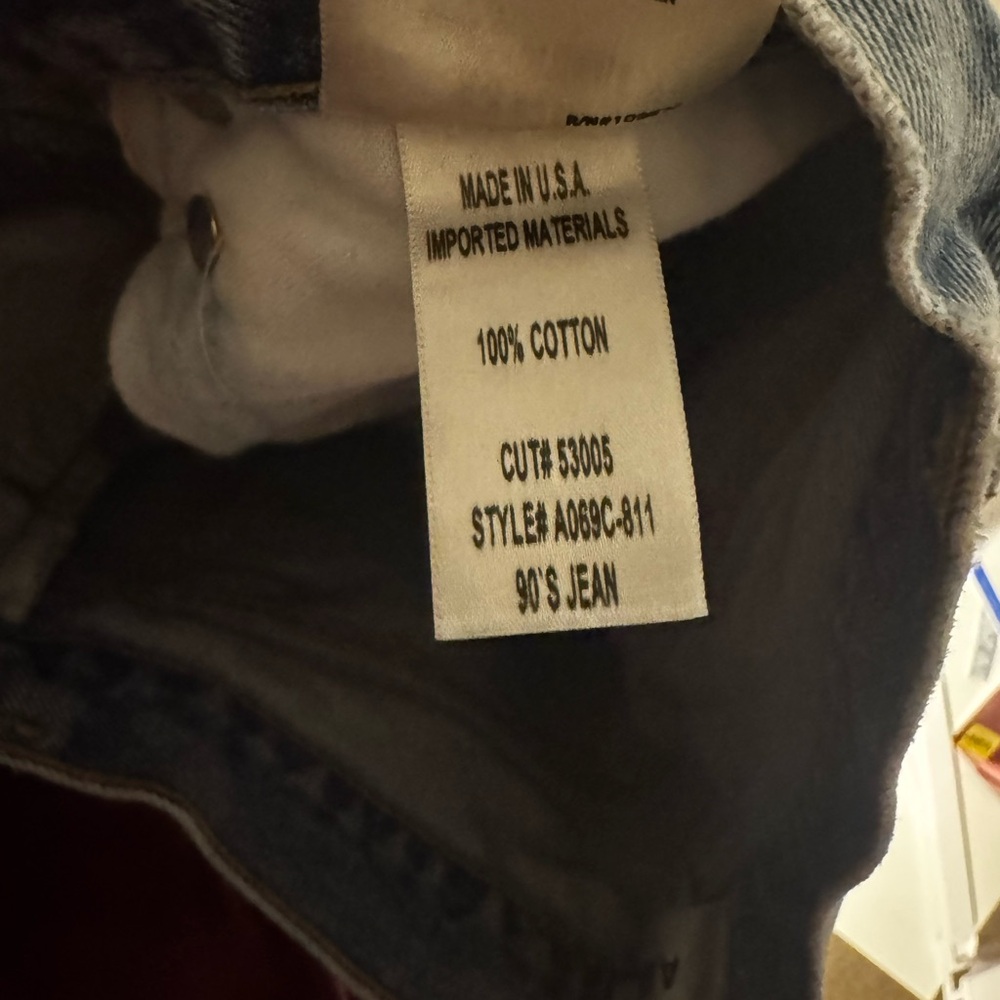 AGOLDE 90's High Rise Pinch Waist Straight Jeans Size 27 Button Fly Distressed - Picture 10 of 14